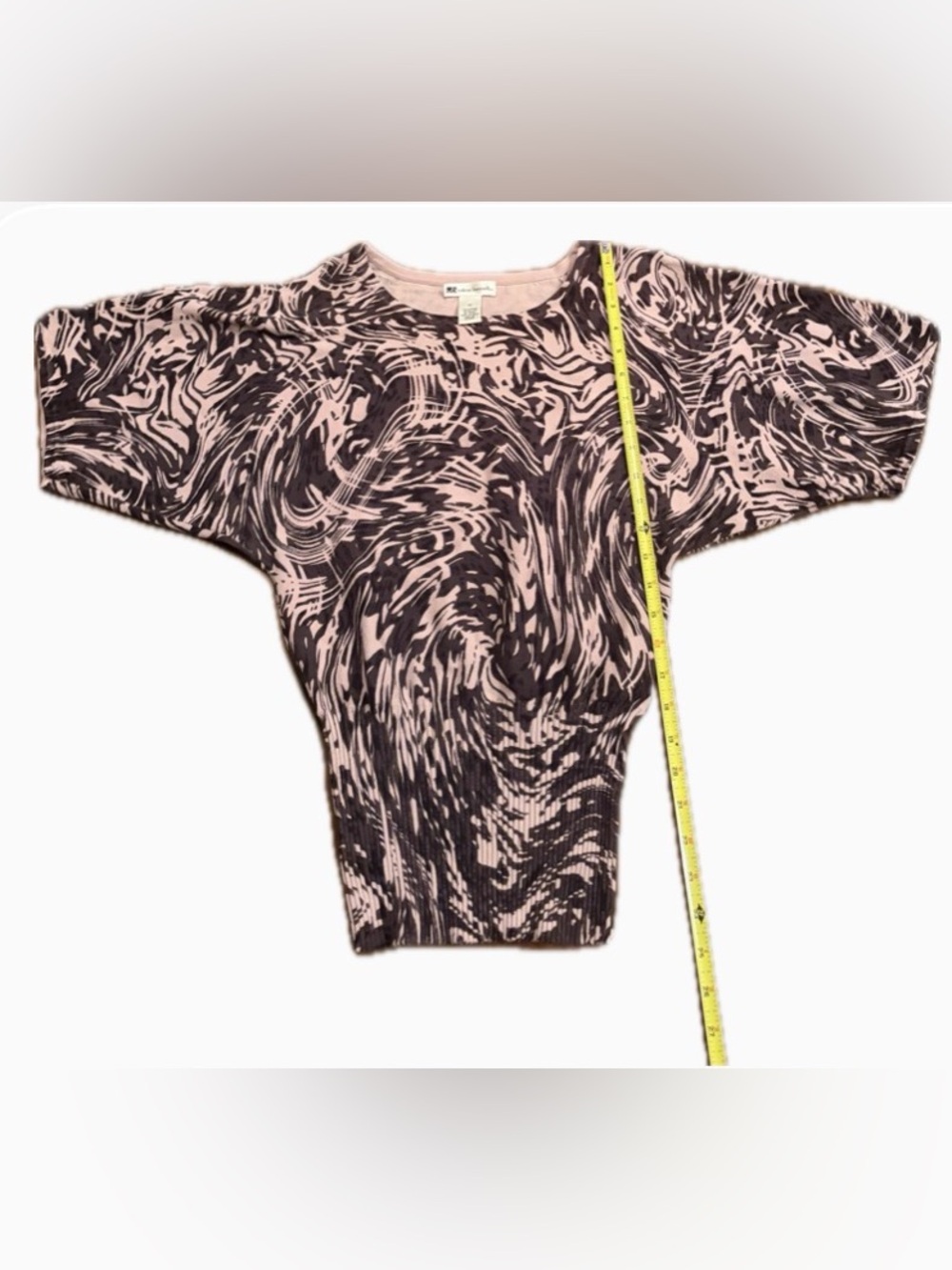 Valerie Bertinelli XS Abstract Dolman Sleeve Knit Tunic Sweater